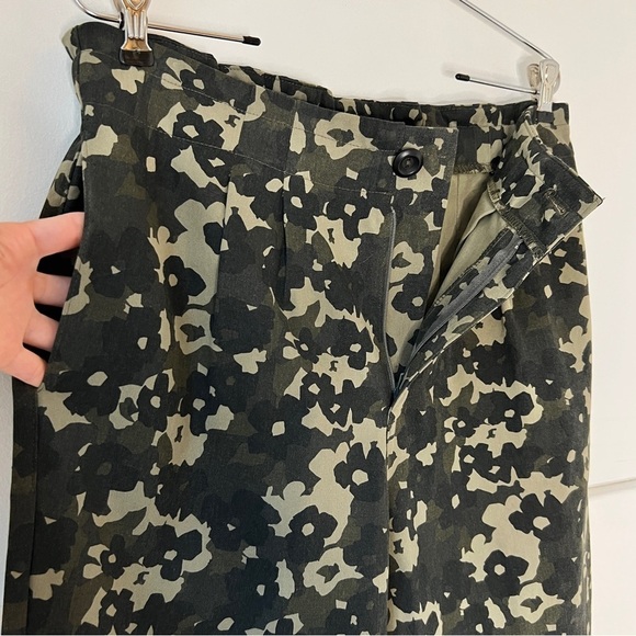 Anthropologie Amadi Green Floral Camo 100% Cotton Trousers NWT - Picture 6 of 14